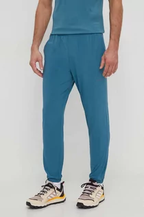 Spodnie sportowe męskie - Columbia spodnie męskie kolor turkusowy proste - grafika 1