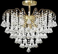Lampy sufitowe - MLAMP Glamour LAMPA sufitowa ELM5193/4 TR MLAMP kryształowa OPRAWA crystal złota przezroczysta ELM5193/4 TR - miniaturka - grafika 1