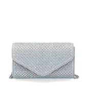 Torebki damskie - Wizytowa kopertówka z cyrkoniami - MENBUR 85788 SREBRNA - miniaturka - grafika 1