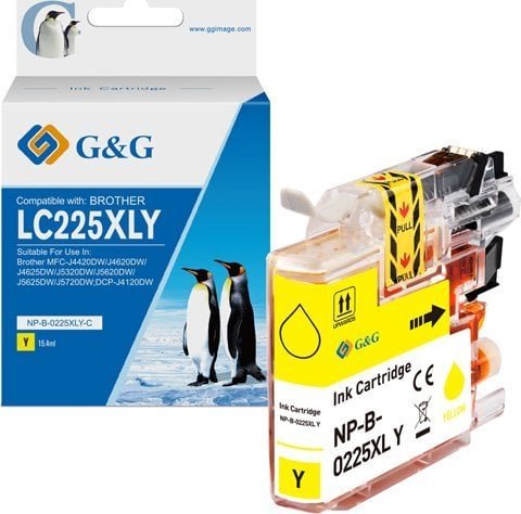 Tusz G&G kompatybilny z LC-225XLY, NP-B-0225XLY, yellow, 1200s