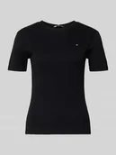 Koszulki i topy damskie - t-shirt o kroju slim fit z czystej bawełny - miniaturka - grafika 1