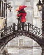 Malowanie po numerach - Artnapi 40x50cm Obraz Do Malowania Po Numerach Na Drewnianej Ramie - Zakochani na moście - miniaturka - grafika 1