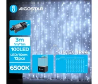 Lampy ogrodowe - Aigostar - LED Zewnętrzny łańcuch świąteczny 100xLED/8 funkcje 4x1m IP44 zimny biały - miniaturka - grafika 1
