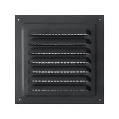 Kratki wentylacyjne - Kratka wentylacyjna, kratka wentylacyjna żaluzjowa 15 x 15 cm stal nierdzewna (1 sztuka czarna) - miniaturka - grafika 1