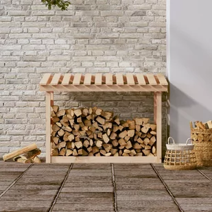 Lumarko Stojak na drewno opałowe, 108x64,5x78 cm, drewno sosnowe! - Akcesoria do grilla - miniaturka - grafika 4
