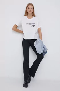 Koszulki sportowe damskie - New Balance T-shirt WT03805WT damski kolor biały - grafika 1