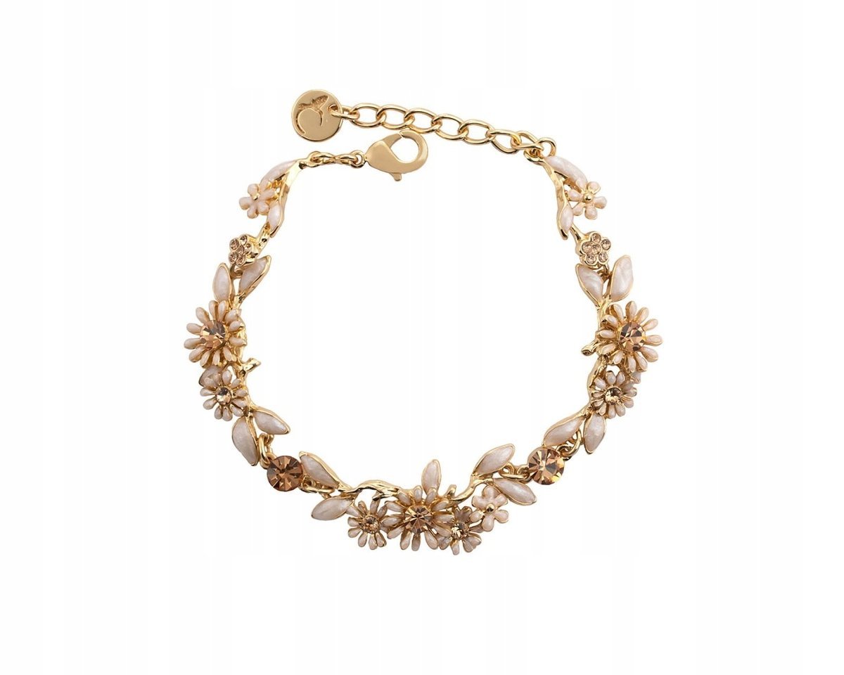 Bransoletka Delikatne, Perłowe Kwiatuszki Z Kryształkami Z Kolekcji Blossom