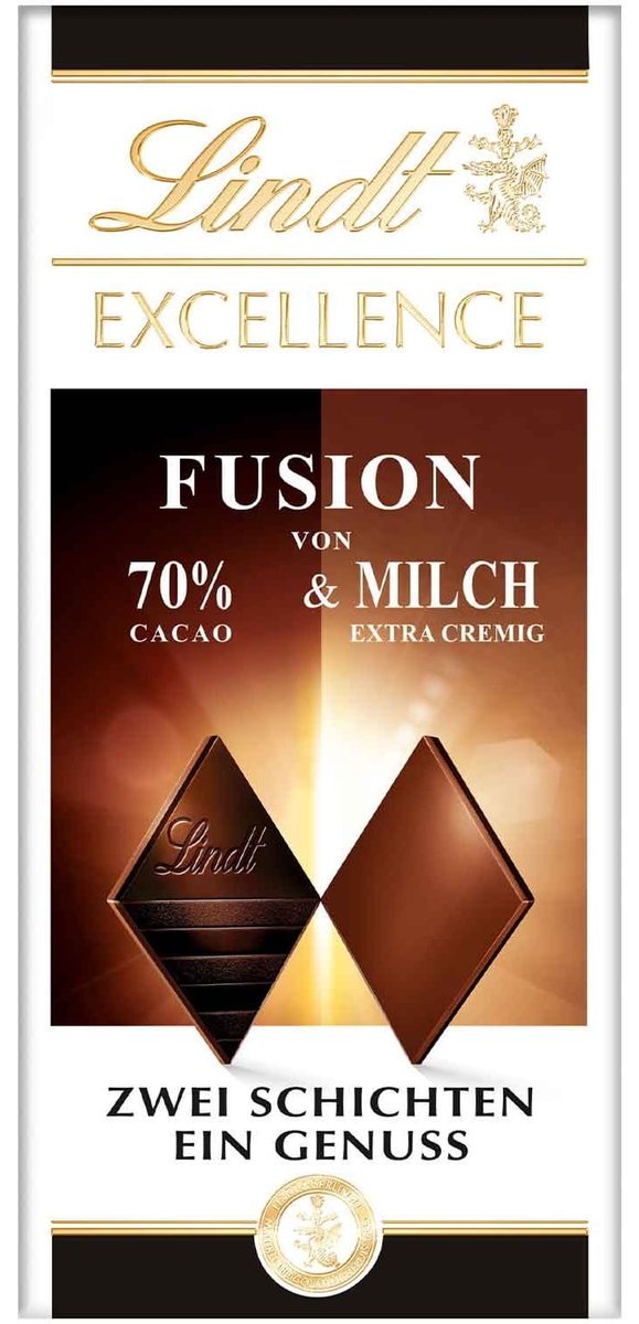 Czekolada LINDT Excellence Fusion 70% i mleczna 100 g
