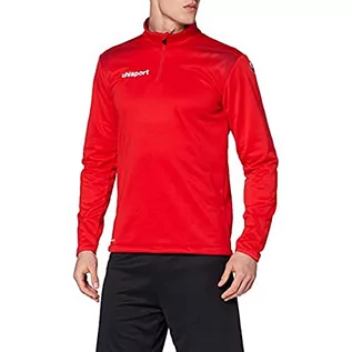 Bluzy męskie - Uhlsport Męska bluza z suwakiem Goal 1/4, czerwony/bordowy, 164 100516404 - grafika 1