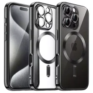 Etui i futerały do telefonów - Etui MagSafe Case do Apple iPhone 16 Pro Alogy Glamour Luxury Ring obudowa czarno-przezroczyste - miniaturka - grafika 1