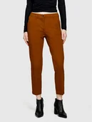 Spodnie damskie - Sisley Chinosy 48M855BK7 Brązowy Slim Fit - miniaturka - grafika 1