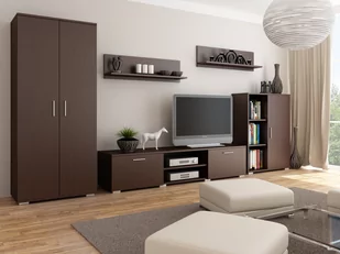 Meblościanka PER LA VITA California, wenge, 310x190x300 cm - Meble do sypialni - miniaturka - grafika 1