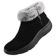Botki damskie - Skechers Damskie botki ON-The-GO Encore Snow-Caped, czarne, 7 UK, Czarny, 40 EU - miniaturka - grafika 1