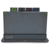 Deski do krojenia - Maestro Deska do krojenia plastikowa 29x19.5cm 4szt ze stojakiem - miniaturka - grafika 1