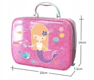 Zabawki kreatywne - 2 x KUFEREK KOSMETYKI ZESTAW DO MAKIJAŻU PAZNOKCI JEDNOROŻEC DLA DZIECI PRE - miniaturka - grafika 1