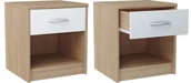 Szafki nocne - Szafka Nocna Sn01 Dąb Sonoma/Biały 35x38,8x45 cm - miniaturka - grafika 1