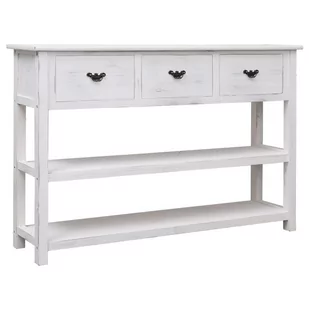 vidaXL Szafka antyczna biel 115 x 30 x 76 cm drewniana 284172 - Szafki do salonu - miniaturka - grafika 1