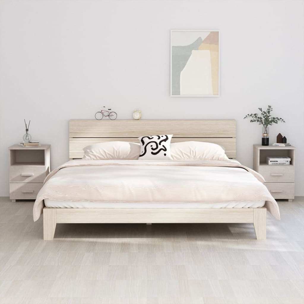 Szafki nocne HAMAR 2 szt. Biały 40x35x62 cm lite drewno