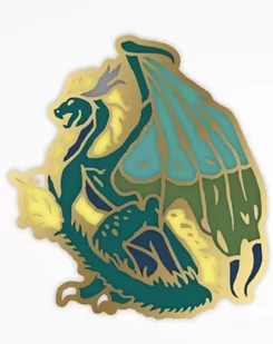 Przypinka  Heroes of Might & Magic III - Dragon Pin (Green Dragon) - Gadżety dla graczy - miniaturka - grafika 1