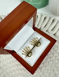 SPINKI DO MANKIETÓW złote korona król królowa - Spinki do mankietów i krawatów - miniaturka - grafika 1