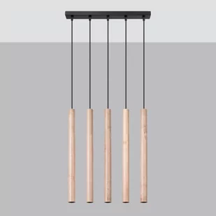 Pastelo lampa wisząca 5xG9 czarna/drewno SL.1269 - Lampy sufitowe - miniaturka - grafika 1