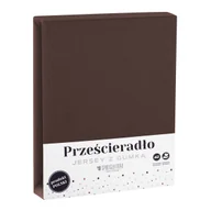 Prześcieradła - Spod Igły i Nitki Prześcieradło Jersey z gumką 140x200 cm brązowe - miniaturka - grafika 1