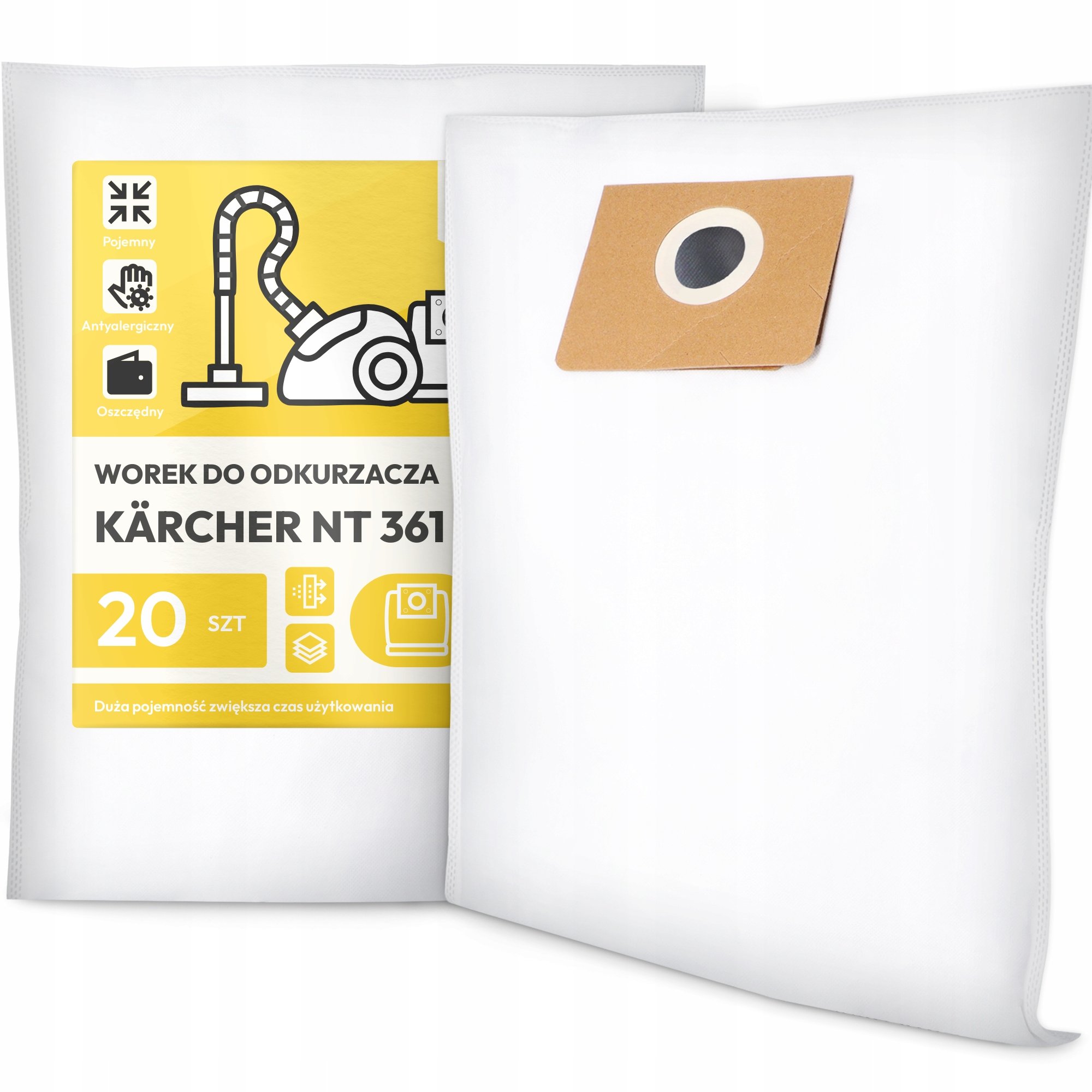 20x Worek do Odkurzacza Kärcher Nt 361 Syntetyczny Duży Torba Worki G9