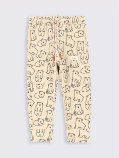Spodnie i spodenki dla dziewczynek - Coccodrillo Spodnie dresowe ZC2122701TRN Beżowy Regular Fit - grafika 1