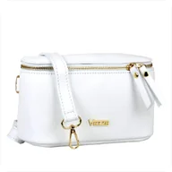 Torebki damskie - Mała listonoszka damska ze skóry naturalnej biała VEZZE - miniaturka - grafika 1