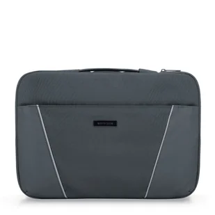 Pokrowiec na laptopa 15'' z ukośnymi przeszyciami szary - Biżuteria - akcesoria - miniaturka - grafika 1