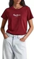 Koszulki i topy damskie - Pepe Jeans Damska koszulka Wendys, Czerwony (bordowy), XS - miniaturka - grafika 1