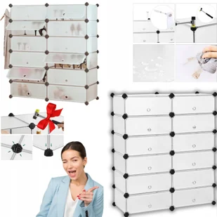 REGAŁ NA BUTY ZAMYKANY ORGANIZER PÓŁKA STOJAK MODUŁOWY SZAFKA STABILNA! - Pokrowce na ubrania - miniaturka - grafika 1
