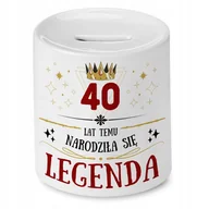 Skarbonki - Skarbonka na Urodziny 40 40te 40-te na Prezent z Nadrukiem ze Zdjęciem + Opakowanie na prezent (wzór 02) - miniaturka - grafika 1