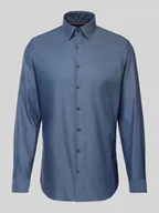 Koszule męskie - Koszula biznesowa o kroju regular fit z wiskozy z kołnierzykiem typu kent - miniaturka - grafika 1