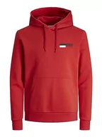 Bluzy męskie - Bestseller A/S Męska bluza z kapturem Jjecorp Logo Sweat Hood Play Noos, True Red/Print: P4 Small Print, XXL - miniaturka - grafika 1