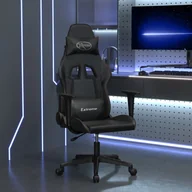 Fotele gamingowe - Masujący fotel gamingowy, czarny, sztuczna skóra - miniaturka - grafika 1