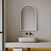 Lustra - Lustro łazienkowe arkadowe przeciwparowe z diodami LED - szer. 50 x wys. 80 cm - ARCADI - miniaturka - grafika 1