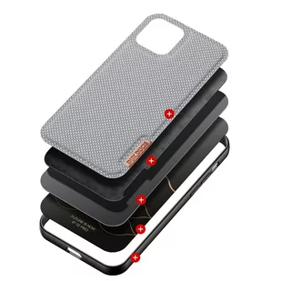 Dux Ducis Fino etui pokrowiec pokryty nylonowym materiałem iPhone 12 Pro / iPhone 12 szary - Etui i futerały do telefonów - miniaturka - grafika 2