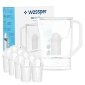 Dzbanki filtrujące - Dzbanek Filtrujący Wodę 2,7L + 10X Filtr Wessper - miniaturka - grafika 1