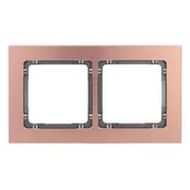 Klawisze i ramki - Karlik Ramka podwójna Deco metal - miedź szczotkowana,grafit - miniaturka - grafika 1
