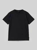 Koszulki dla chłopców - T-shirt z prążkowanym okrągłym dekoltem - miniaturka - grafika 1