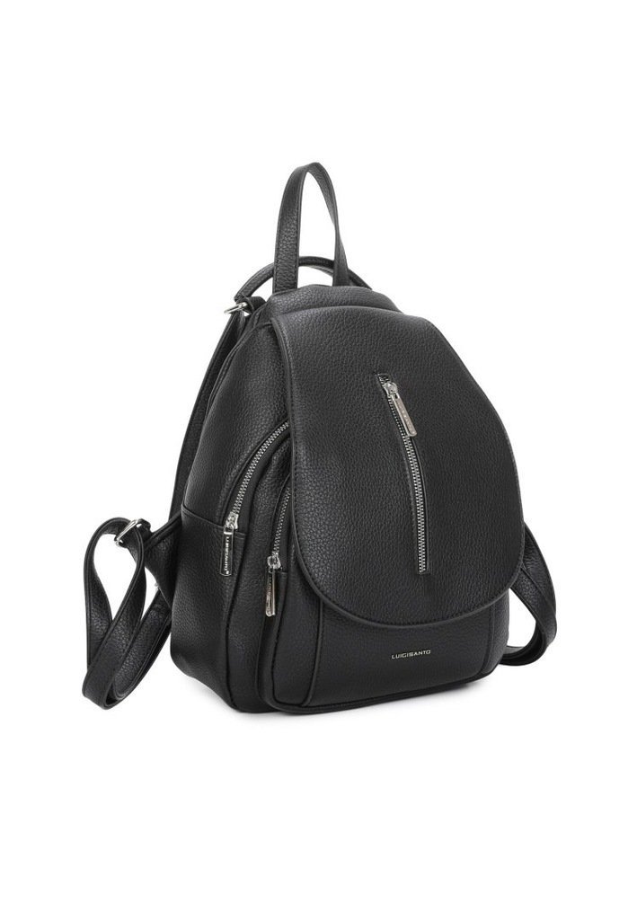 Modny Miejski Plecak Damski LUIGISANTO Czarny Skóra Ekologiczna