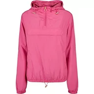 Kurtki damskie - Urban Classics Damska kurtka wiatrówka w połowie sezonu, kieszeń kangurka, elastyczne mankiety, kaptur i talia, kołnierz z suwakiem, 100% poliester, vintage, niebieski, rozmiar, Jasny fiolet, 5XL - miniaturka - grafika 1