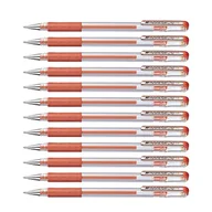 Długopisy - Pentel - Długopis żelowy z okrągłym uchwytem 0,6 mm, czarna linia 0,3 mm, brązowy kolor 12 sztuk - miniaturka - grafika 1