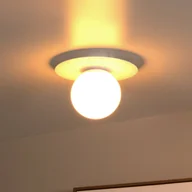 Lampy sufitowe - Lucide Lampa sufitowa Tricia, biała, Ø 25 cm, szklana, 1-punktowa, E27 - miniaturka - grafika 1