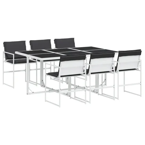 Zestaw mebli ogrodowych biały, stół 165x107x72 cm, krzesła 50,5x51x81,5 cm