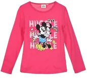 Bluzki dla dziewczynek - Bluzka na długi rękaw dla dziewczynki, Myszka Minnie, Disney, kolor różowy, bawełna, rozmiar 116 cm - Sun City - miniaturka - grafika 1