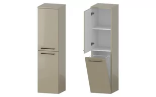 Słupek Łazienkowy RON 35 cm DK Lewy - Cappuccino Wysoki Połysk - Uchwyty Chromowane - Szafki łazienkowe - miniaturka - grafika 1