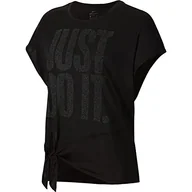 Koszulki i topy damskie - Nike Damski Dry Top Tie Pp1 Sprkle T-shirt damski T-shirt czarny Black/DK SMOKE GREY XL - miniaturka - grafika 1