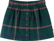 Sukienki i spódniczki dla dziewczynek - vidaXL Spódnica dziecięca w kratę, ciemnozielona, 116 - miniaturka - grafika 1